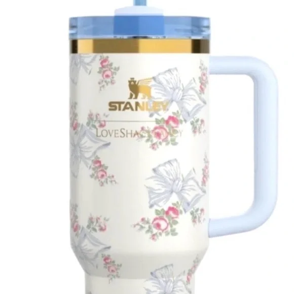 Stanley LoveShackFancy 40oz Quencher  FlowState Tumbler Coquette Bow Chantilly - Picture 6 of 6